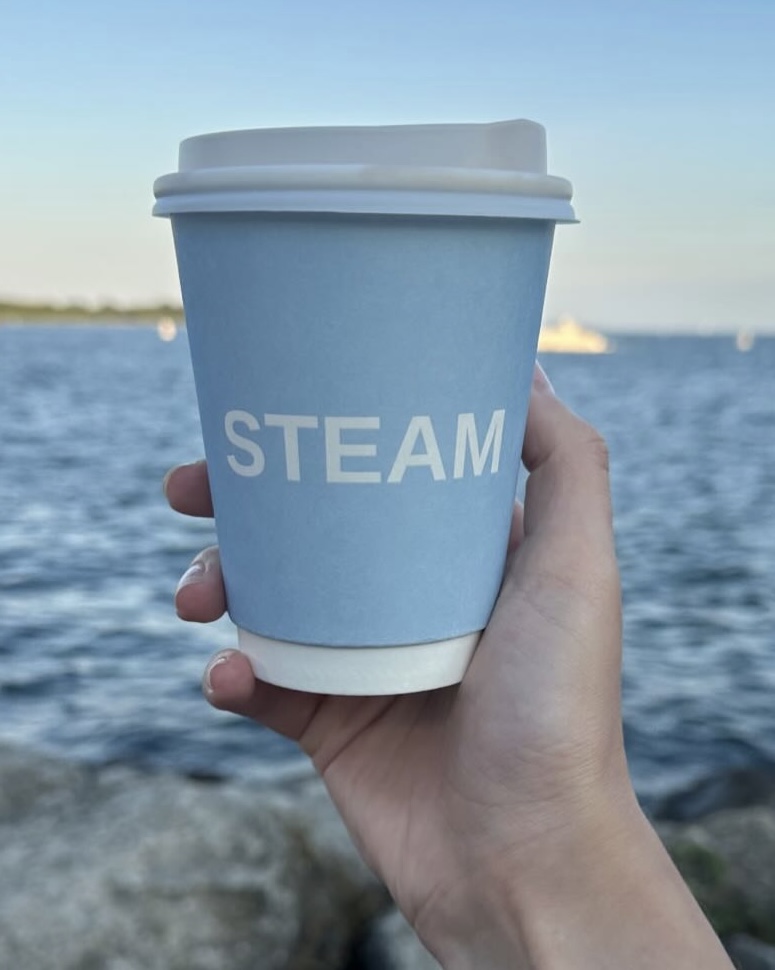 A STEAM coffee held by the Toronto waterfront